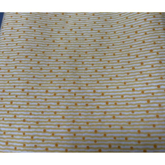 Yellow & Yellow Polka Dot Striped Fabric 1/2 yard x 43" - Picture 1 of 4